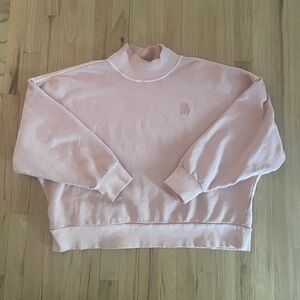 North Face Light Pink Mock Neck Boxy Sweatshirt